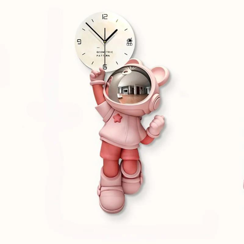 Stylish Wall Clock Astronaut Clocks Design Large 3d Wall Clocks Living Room Modern Elegant Ornaments Modern Home Decoration