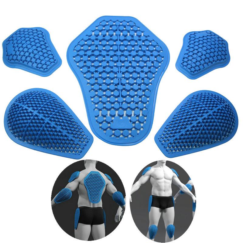 Insert Silica Gel Honeycomb Armor Back Elbow Shoulder Protector Pads For Motorcycle Riding Shirt Jacket Replacement A Set Of 5