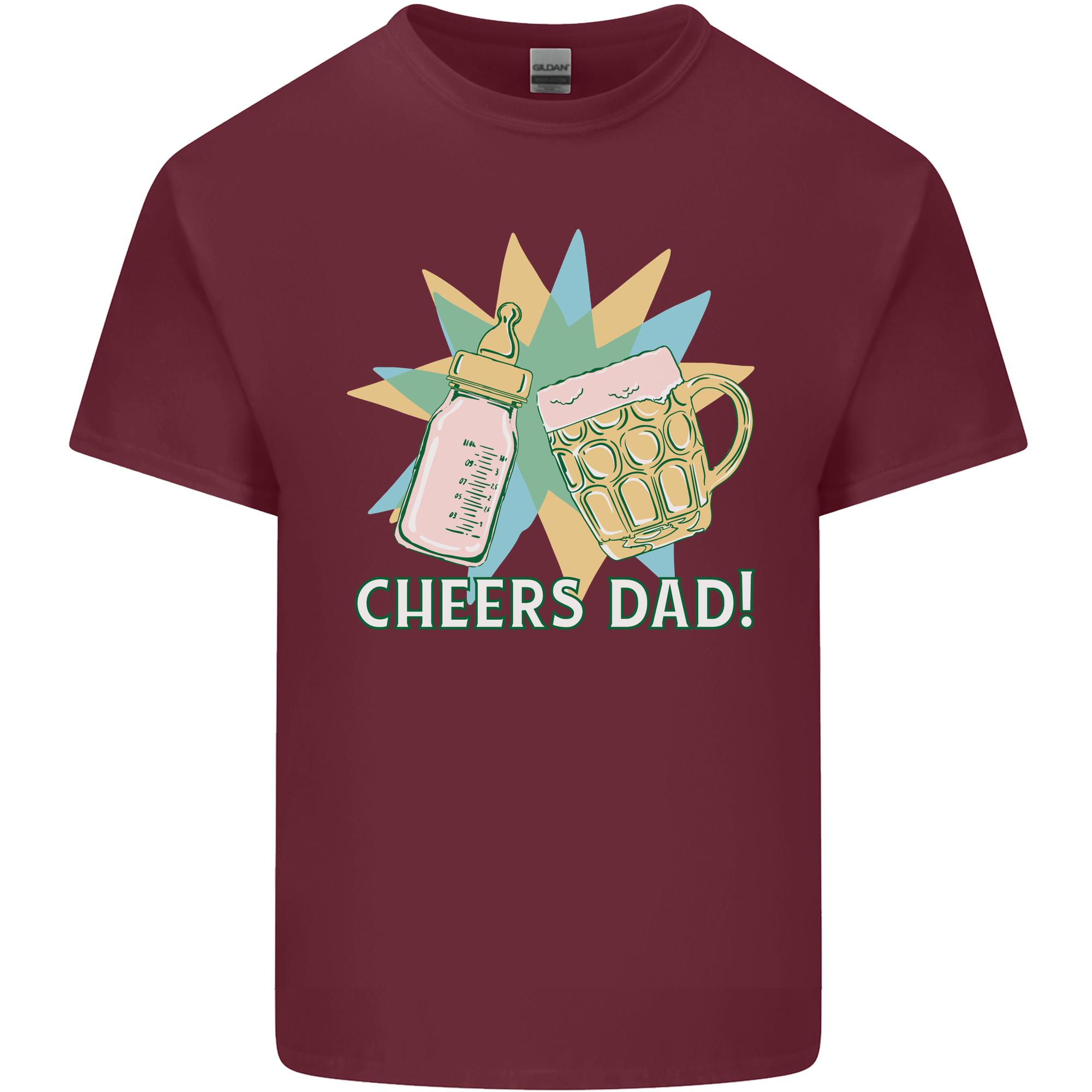 Cheers Dad Beer Bottle Funny Fathers Day Unisexs Light Cotton TShirt S