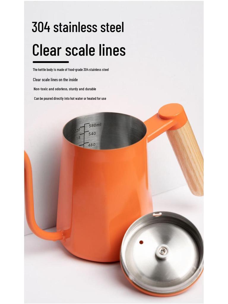 Σετ Καφέ Κανάτας Λαιμού Χήνας από Ανοξείδωτο Ατσάλι με Θερμόμετρο & Αντιθερμική Λαβή - Δωρεάν Αποστολή