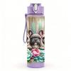 1PC Rabbit Butterfly Floral Country Print 750ml Color Plastic Sports Water Bottle Leakproof Flip Straw Lid Suitable for Sports Office Home Use