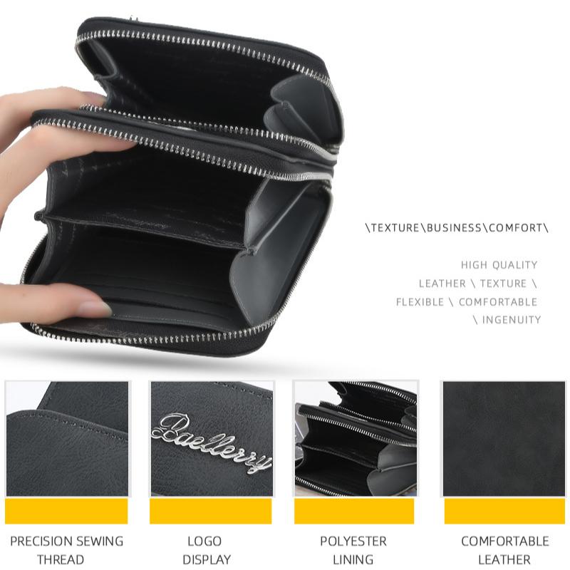 Baellerry European and American Style Men's Vertical Shoulder Bag Large Capacity Cell Phone Bag Zipper Crossbody Bag Fashion Chest Bag