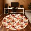 1pc Floral Pattern Round Chair Mat Area Rug - Non-Slip, Floor Mat for Office, Bedroom, and Indoor Decor -1002109