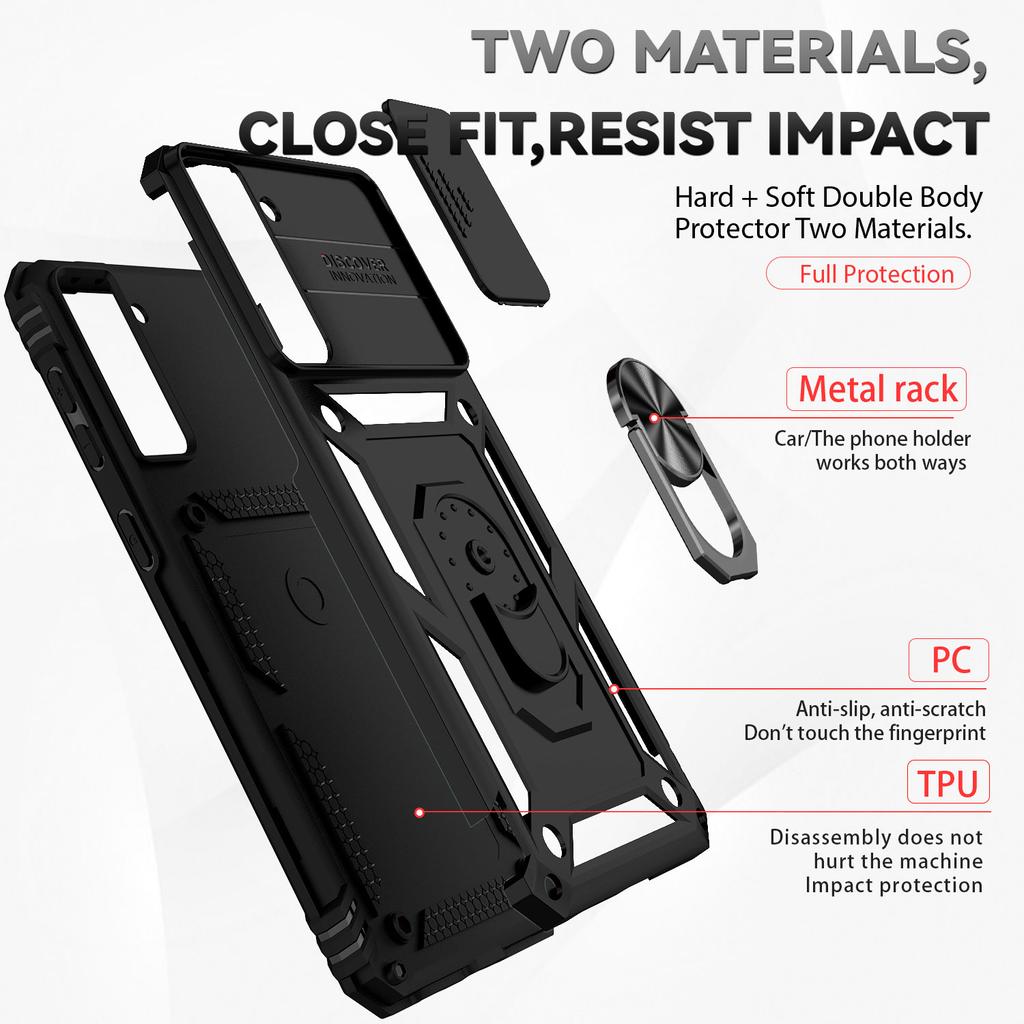 Car Magnetic Ring Holder Armor Shockproof Case For Samsung Galaxy S21 Ultra S21+ S21 Plus S 21 FE S21FE Lens Protect Cover