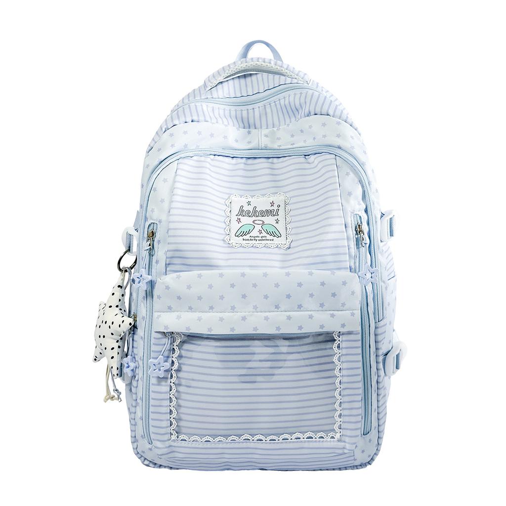 Schoolbag Vitality Soft Fog Powder Lace Polka Dot Backpack Girlfriend Daily Class Weekend Travel Sweet Backpack