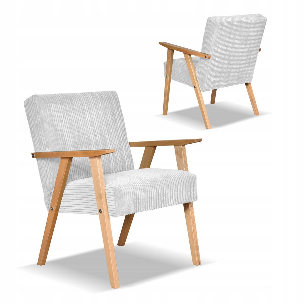 fotel PRL zestaw retro vintage SOLER Family Meble szary sztruks Anafi