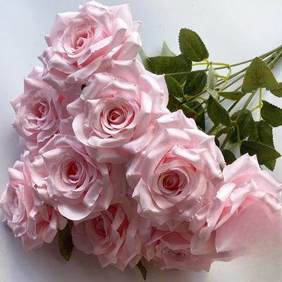 9 Heads Roses Artificial Silk Flowers, Fake Roses With Long Stems Realistic Faux Rose Bouquets For Wedding Decorations Party Home Table Decor