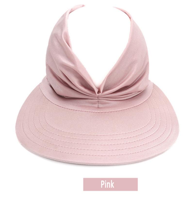 Damen Sommerhut Sonnenschirm Strand Freizeit Pferdeschwanz Kappe Hallow Top Outdoor Hut