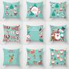 Christmas Cartoon Santa Claus Elk Penguin Decorative Pattern Pillow Case Bedroom Living Room Sofa Cinema Car Throw Pillow Case