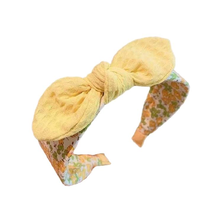Children Knotted Bowknot Hairband Flower Print Hairhoop for Casual Wear And Spring DressingUp Accessory Party Headwear