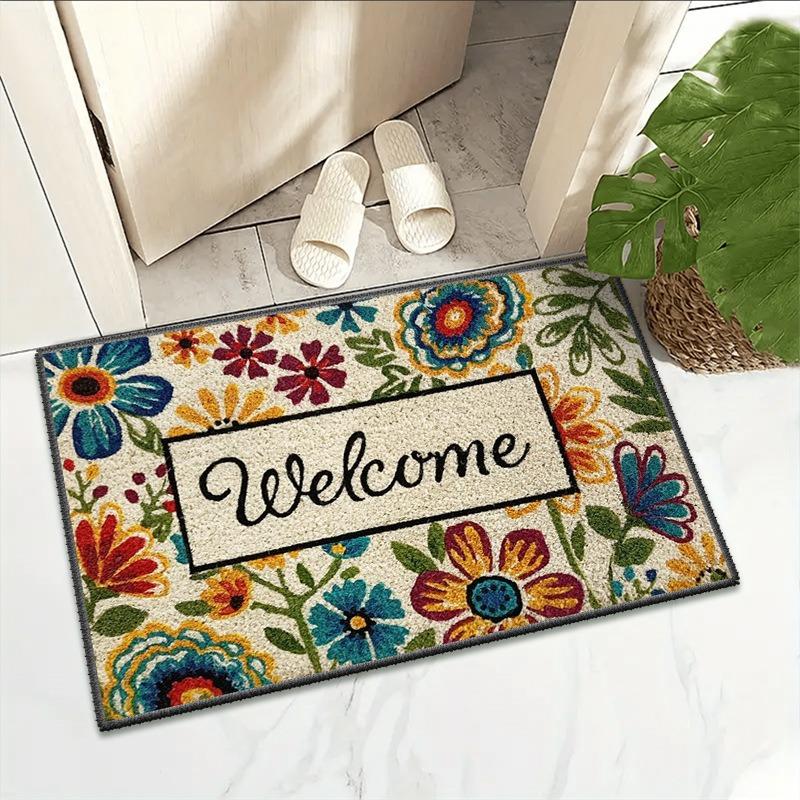 Simulation Print Modern Entrance Carpet Non-Slip Door Mat For Home Decoration Durable Easy Clean Indoor Outdoor Festive Decor
