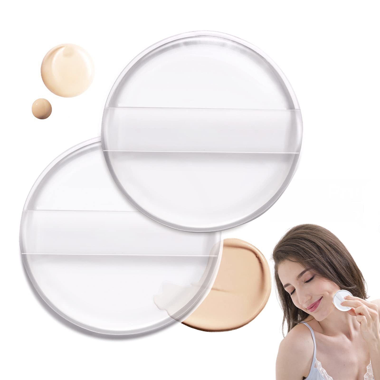 Soft Silicone Gel Powder Puff Transparent Air Cushion Powder Puff For Liquid Foundation Cream Cosmetic Blender Cosmetic Tools