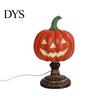 Resin Lamp for Bedroom Stained Glass Halloween Pumpkin Table Lamp, USB Powered Night Light with Dark Academia Desk Decor Warm Glow, Gothic Desktop