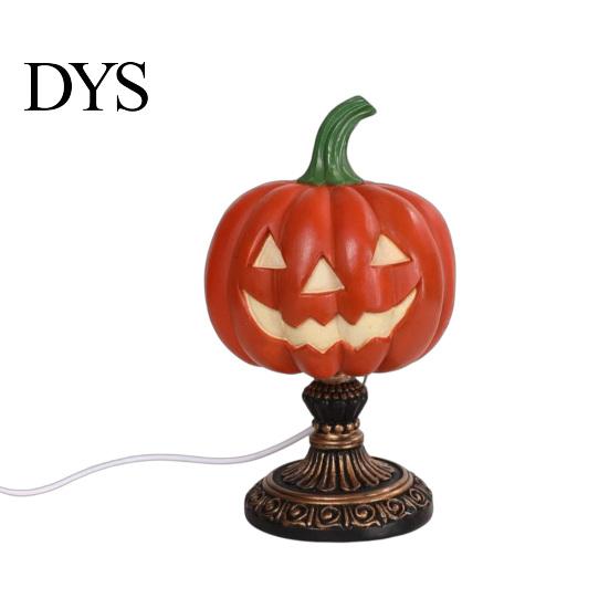 Resin Lamp for Bedroom Stained Glass Halloween Pumpkin Table Lamp, USB Powered Night Light with Dark Academia Desk Decor Warm Glow, Gothic Desktop