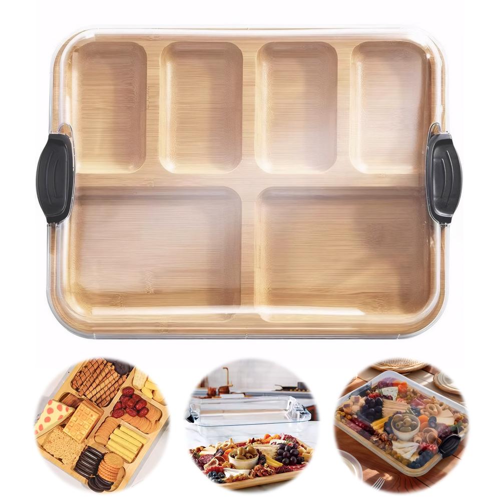 

Wooden Bamboo Cheese Board with Lid Cheese Platter Biscuit Snacks Platter Tray for Gourmets Birthday Presents Housewarming Gifts China Mainland