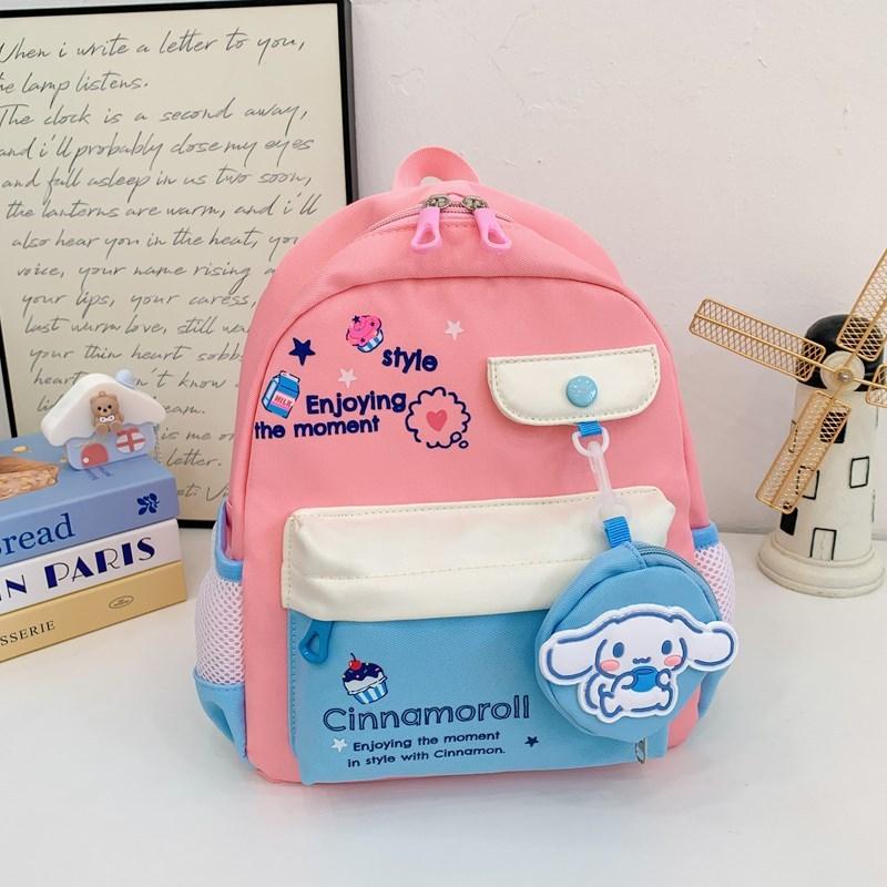 Cinnamon Letters Print Childrens School Bag With Cartoon Anime Prints For Daily Use