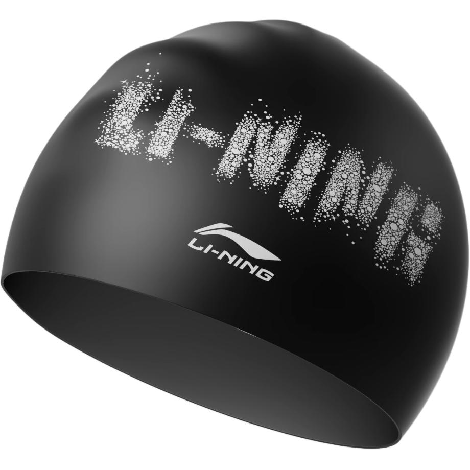 Li Ning Swimming Caps Silicone Swim Unisex One Size Black LNMW415-1 One Size