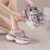 Leather Fried Street Dad Shoes Women's 2025 New Summer Thin Mesh Breathable Old Platform Casual Sports Shoes