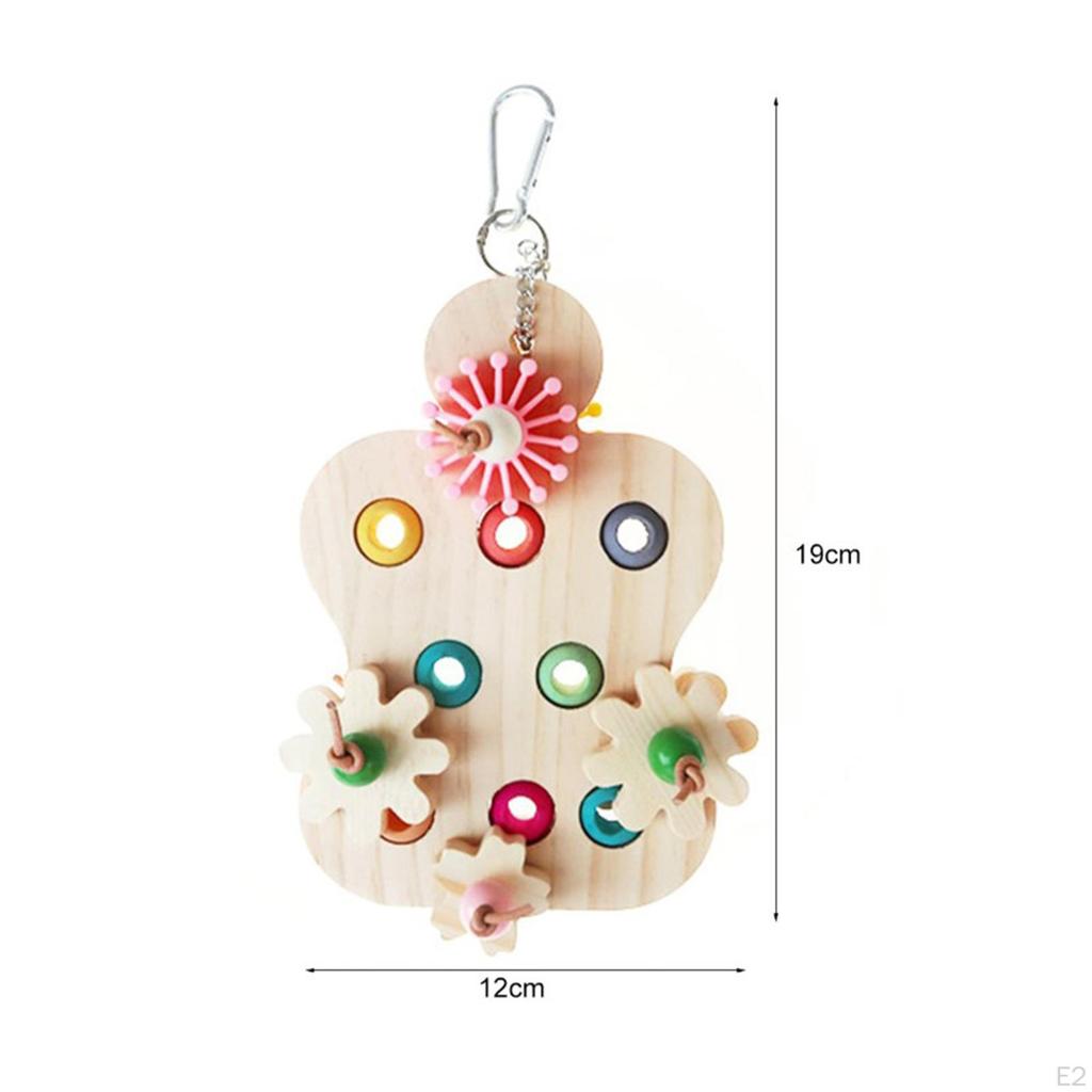 Parrot Chew Toy Educational Interactive Trainer Wooden Colorful for Birds