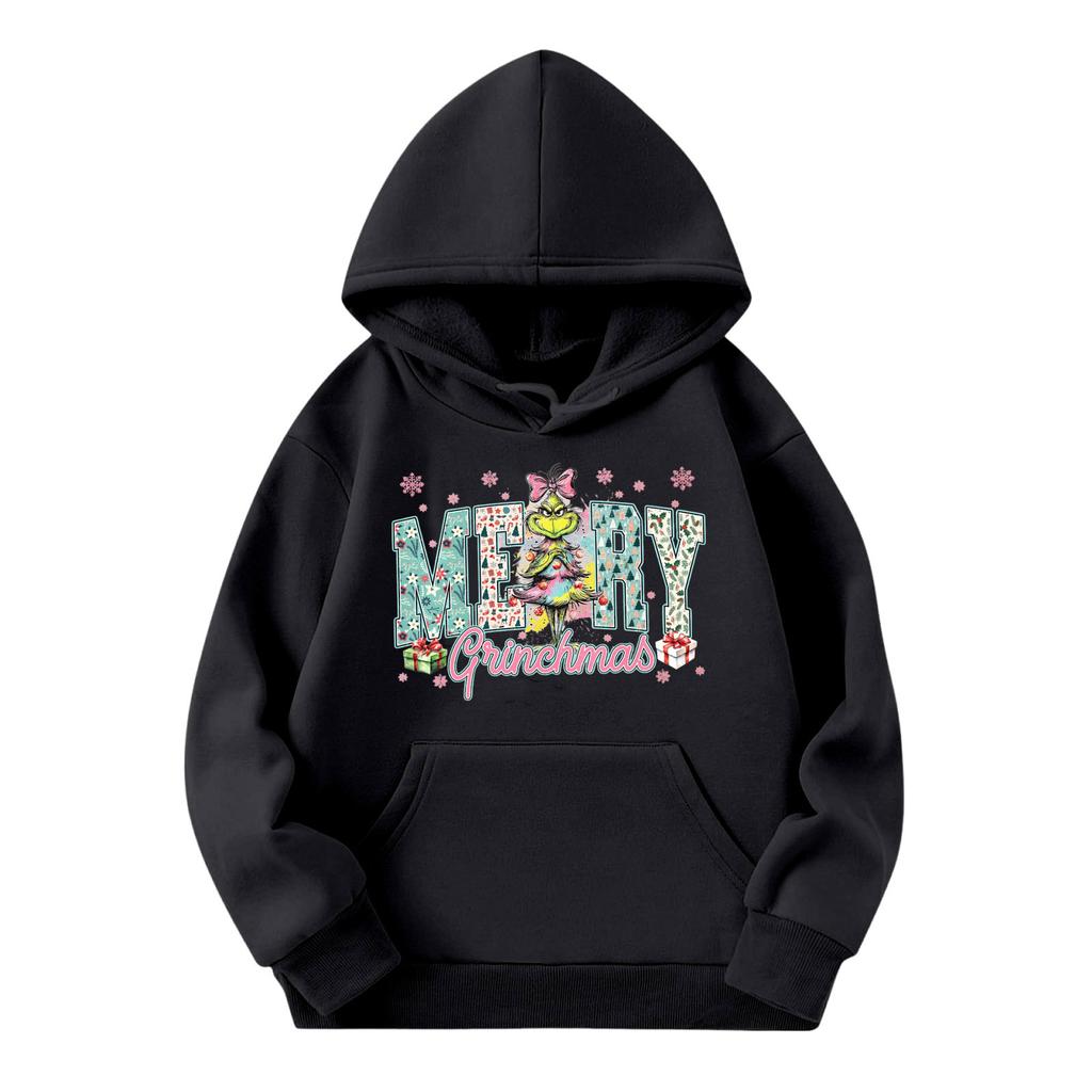 Dětská móda Lehký pulovr s dlouhým rukávem s kapsami Potisk Mikina s kapucí