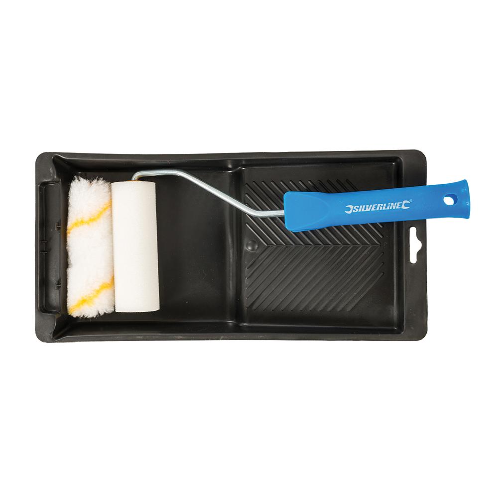 Silverline Mini Paint Roller & Tray Set