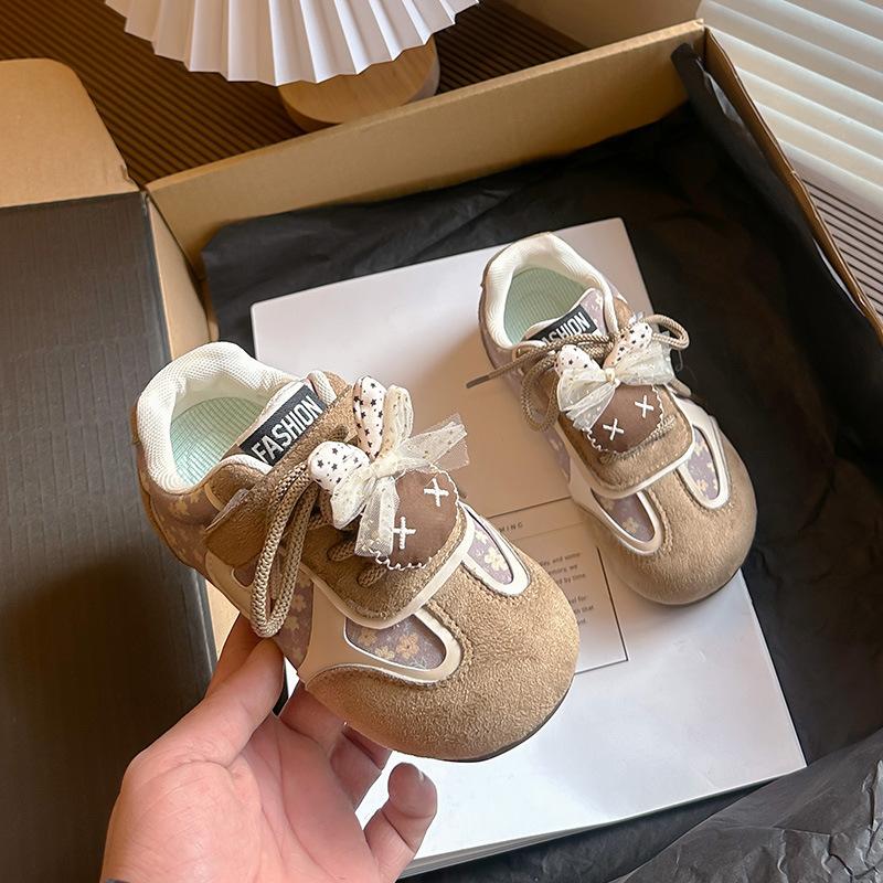 

Children s Fashion Sneakers2026Spring and summer girls cute bunny doll floral casual shoes running shoes 23-25Code one hand3Double коричневий