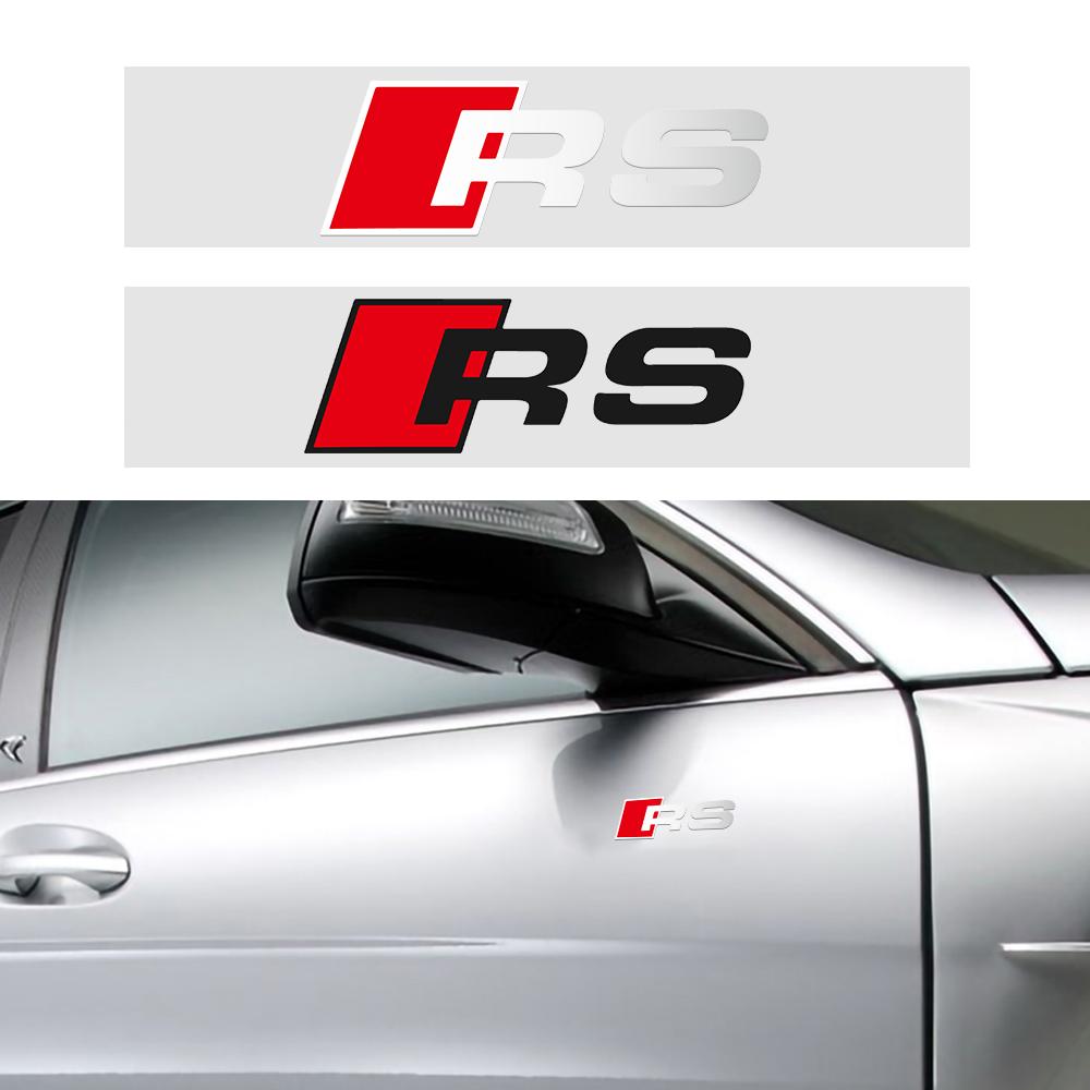 2PCS For V1 Sline RS Quattro A4 A5 A6 TT A8 Q5 Q6 Q7 Q8 S A7 8P S3 Car Body Trunk Window Sticker Emblem Decor Auto Accessories