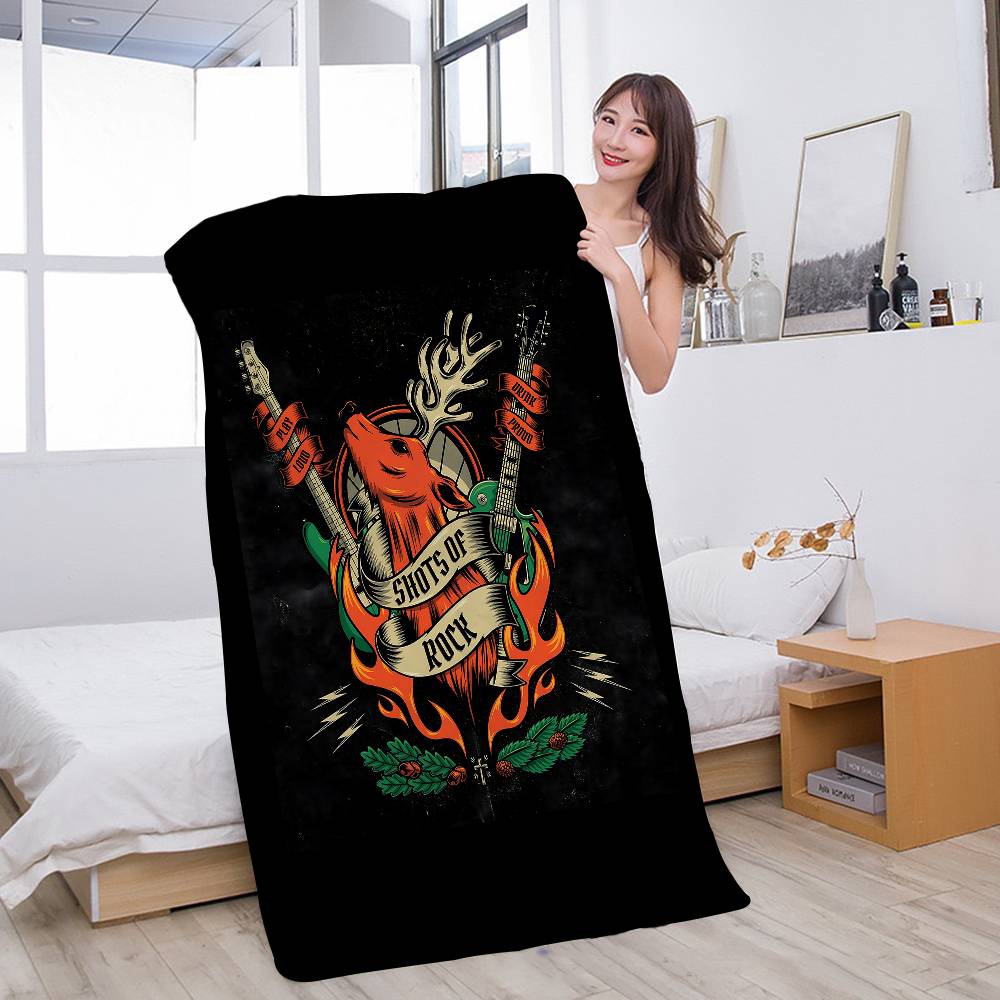 J-Jagermeister Anime Microfiber Printed Beach Towel Mountain Climbing Yoga Beach Swimming Running Absorbent Soft Towel