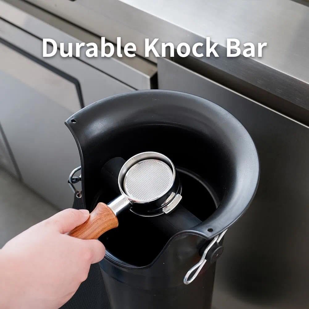 watchget Espresso Ground Knock Box, Floor-Standing Collection, Shock Absorbent, Commercial Coffee Accessories with Removable Dump Bin, Ideal for