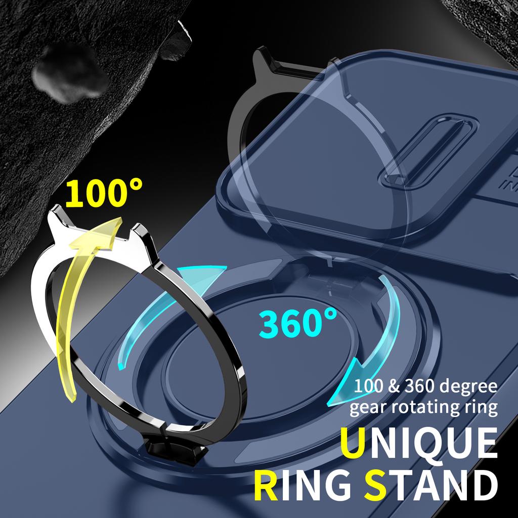Anti-fall Armor Magnetic Bracket Case for OPPO Reno 14 Pro 5G Reno 14 F Slide Camera Protection Shockproof Cover