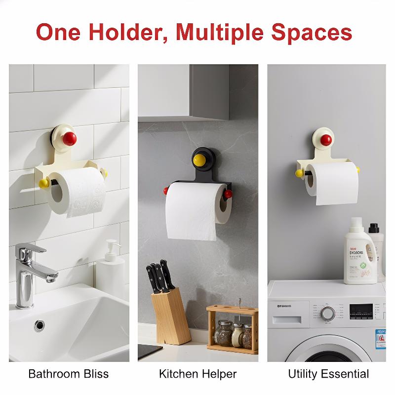 Punch-Free No Installation Tools Toilet Paper Holder Modern Wall Mount Bathroom Tissue Storage Rack