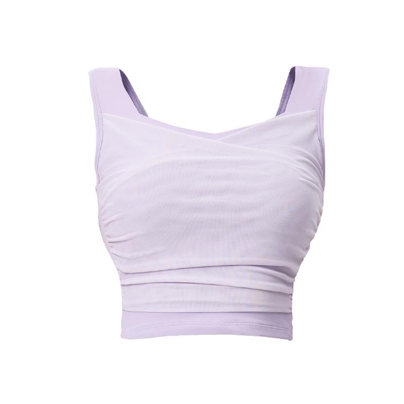 Damen High-Impact Mesh Sport-Tanktop mit integrierten Cups - Frühling/Sommer Yoga- & Lauf-Top