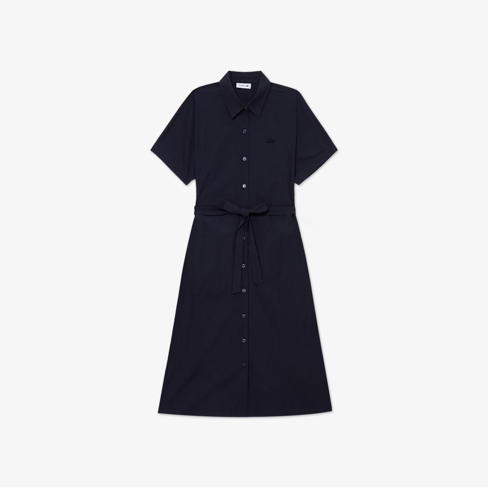 Lacoste Women's Belted Short-Sleeve Shirt Dress EF306E-56GHDE