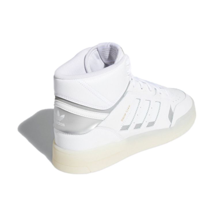 Adidas Originals Drop Step Synthetic Leather Durable Breathable Mid-Top Sneakers Unisex Sneakers White EF7140