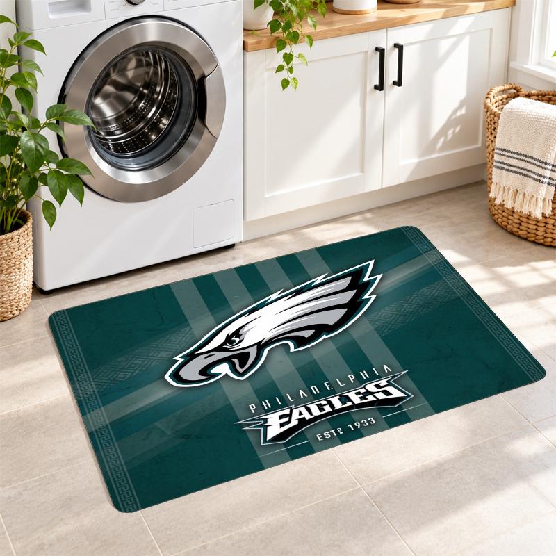 Flannel Kitchen Mat Philadelphia Eagles Soft Area Rug Non Slip Floor Carpet Home Decoration