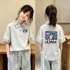 Girls' Trendy Korean-Style Summer Plaid Polo Shirt