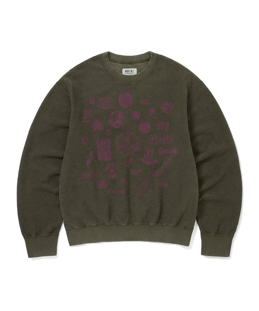 THISISNEVERTHAT Gd Iconography Reversible Crewneck Olive