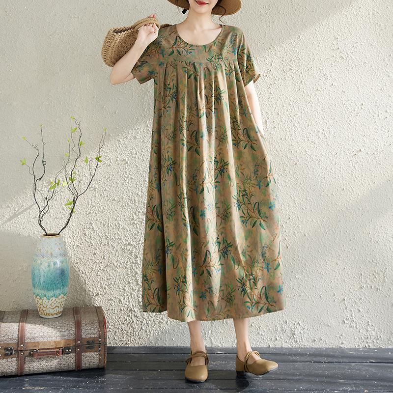 Letné oversize šaty Elegantné dámske dlhé šaty s krátkym rukávom Plus veľkosti