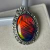 Natural Opal Pendant 50 ct Multicolor Oval Cut 925 Sterling Silver October Birthday Birthstone