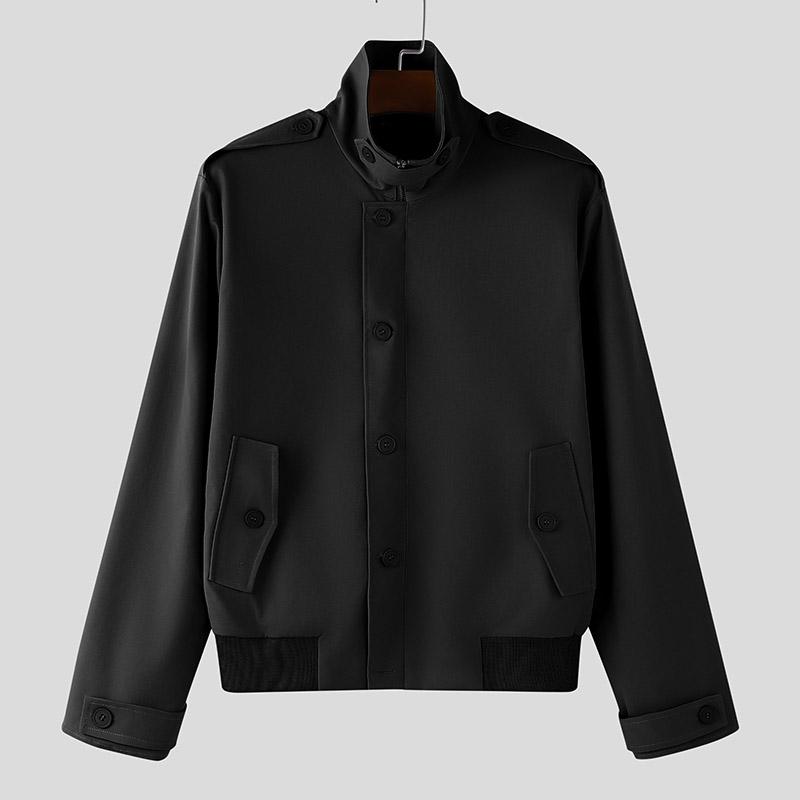 INCERUN Autumn Men Stand Neck Long Sleeve Casual Buttons Jackets Coats