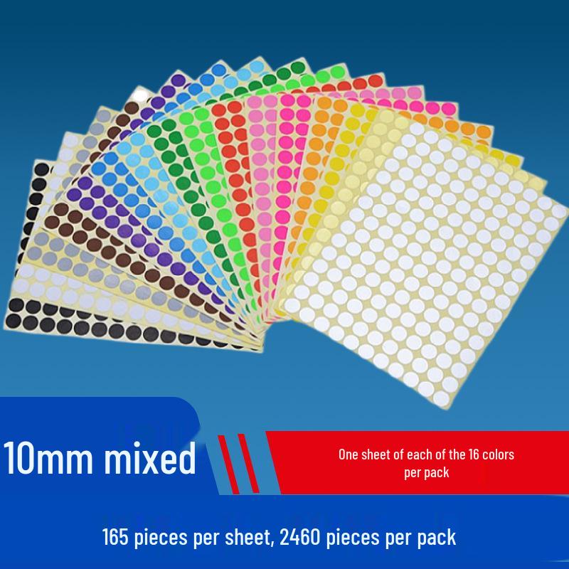 Mixed Color Round Dot Sticker Labels - Available in 10, 16, and 20 Vibrant Colors