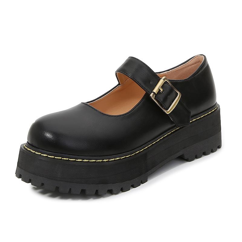 2021 Japanese High School Girl Shoses Women Flats Platform Jk Uniform Mary Jane Ankle Strap Student Ladies 34-43