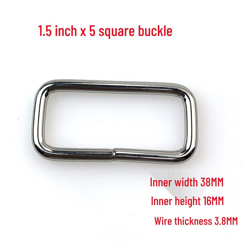 3.8MM Thick Iron Square Ring Buckle for Luggage and Webbing Adjustment