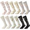 6-Pack Compression Socks Running Fitness Socks Long Tube Muscle Protector Women Men