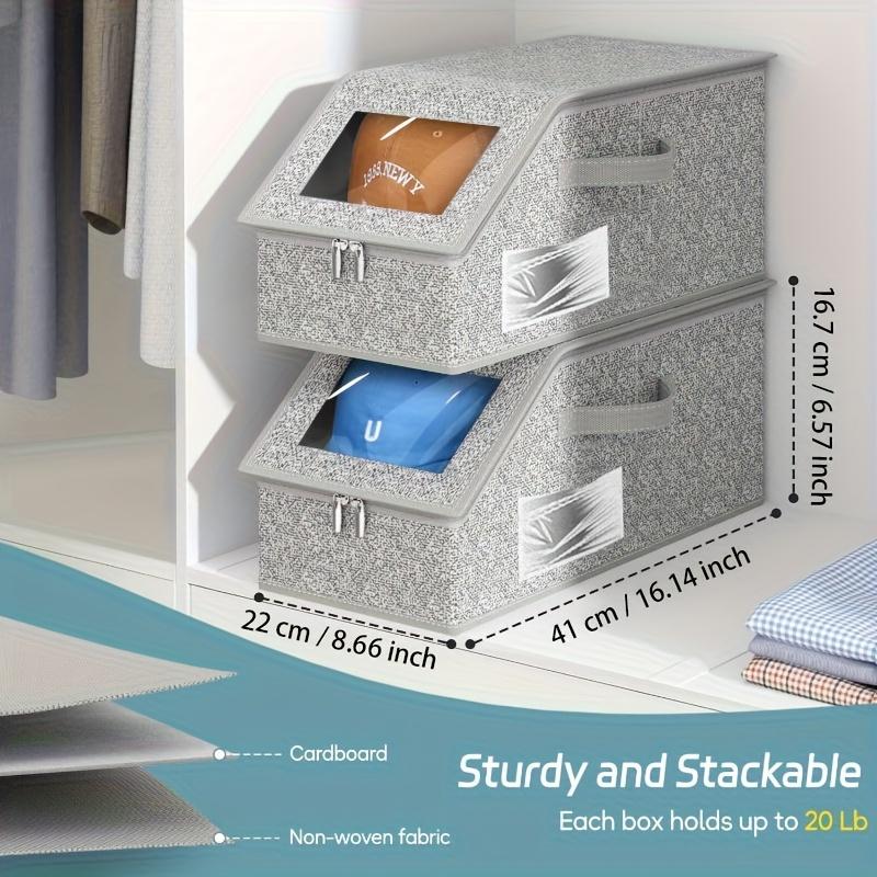 Stackable Baseball Hat Storage Box Foldable, Cardboard,Large Capacity,Ideal for Home/Wardrobe/Travel,Great for Storage Display.