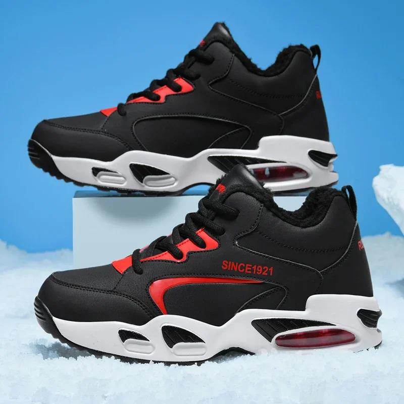 Cizme pentru bărbați 2024, papuci noi de iarnă, pantofi caldi pentru bărbați, pantofi de pluș, impermeabili, anti-alunecare, pantofi tenis pentru bărbați, pantofi de iarnă pentru bărbați