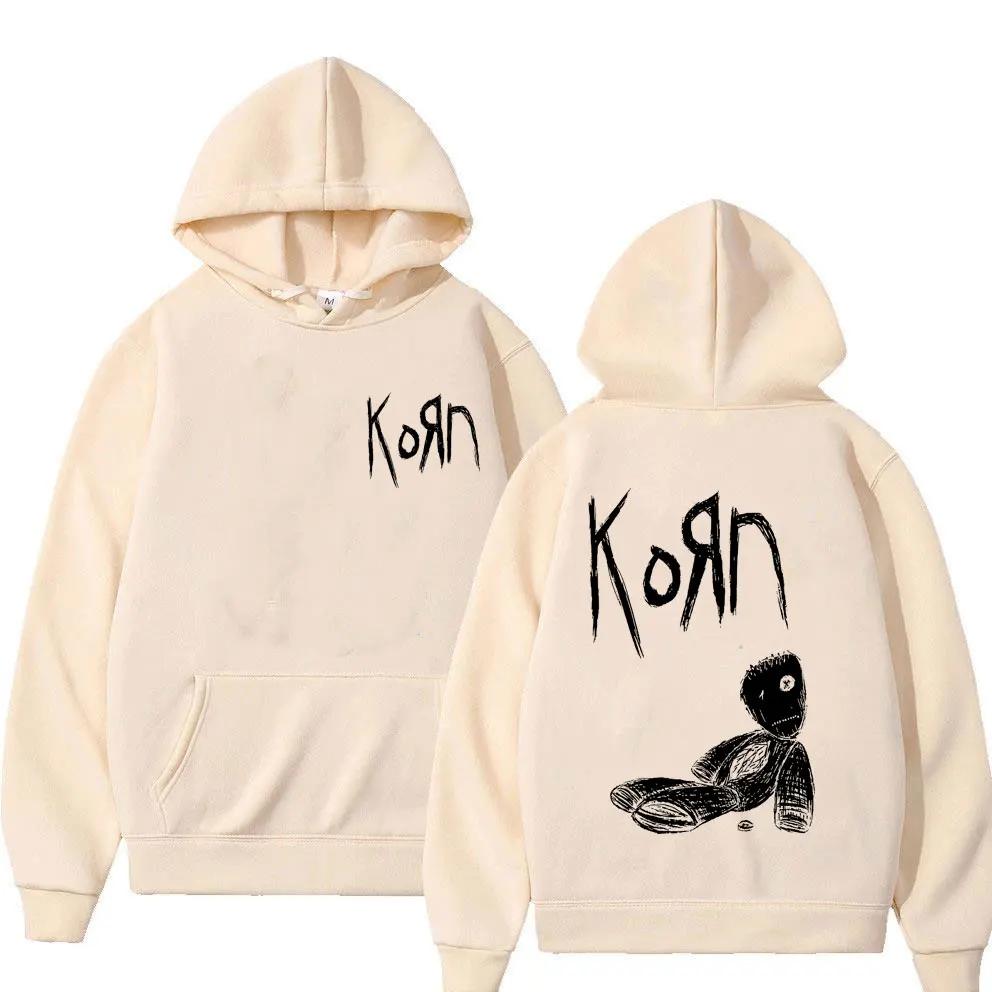 Sudadera con capucha con estampado gráfico de la banda de Rock Korn para hombre y mujer, Sudadera con capucha con música altern