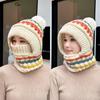 Knitted Winter Hat With Face Mask And Ear Cover For Women And Girls