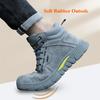 high top safety shoes mens waterproof comfortable work boots anti smash working shoes with steel toe work man safety sneakers