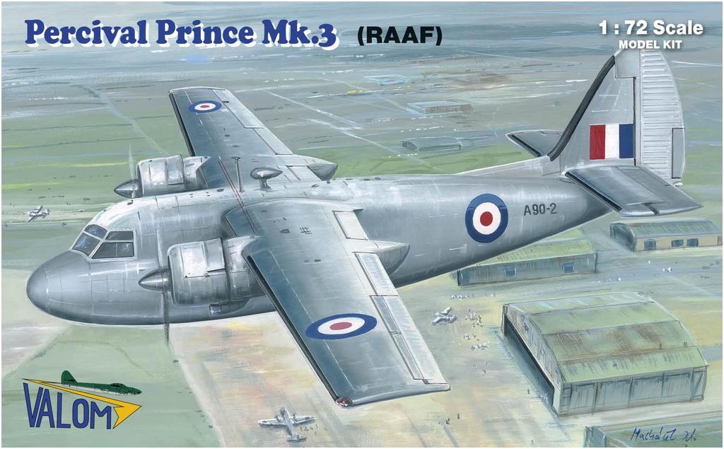 Barom 1/72 Scale Royal Australian Air Force Percival Prince Mk.3 Twin-Engine Transport Plastic Model Kit CV72159